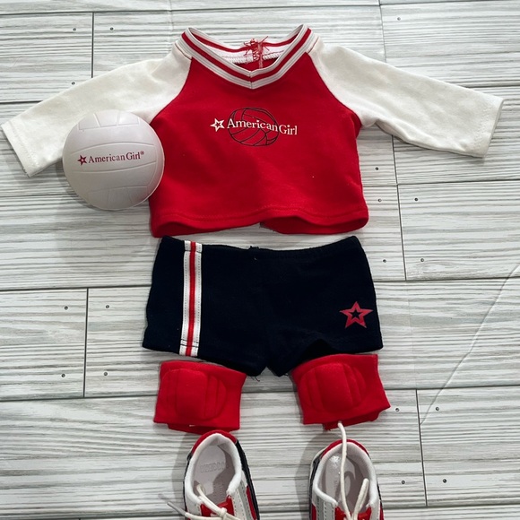 American Girl 18” Doll Volleyball Outfit Red Black - Picture 2 of 8